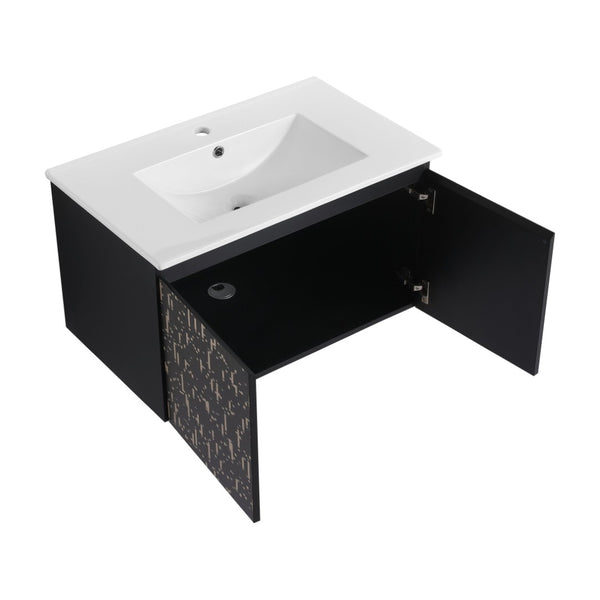 English Elm 30'' Floating Wall-Mounted Bathroom Vanity With Ceramic Sink & Soft-Close Doors For Modern Spaces P3 W999S00211-GIGA