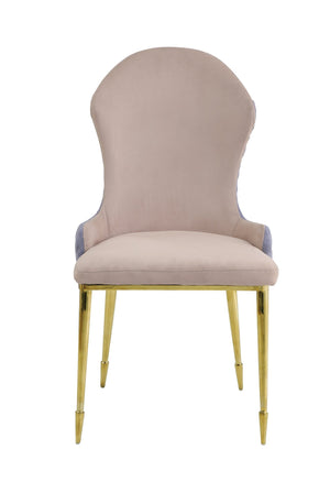 English Elm Caolan Lavender Tan & Gold Fabric Side Chairs Set of 2 — Padded Wingback Seats, Spindle Legs B2726P243296