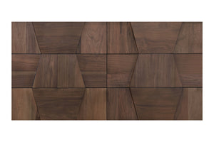 English Elm Houston Six Drawer Walnut Wood Dresser with Geometric Fronts and Brushed Nickel Hardware B009P345871