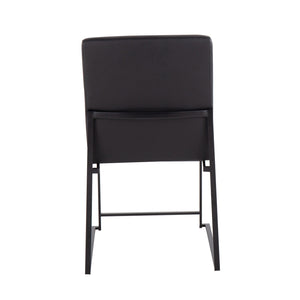 English Elm Mason Swivel Dining Chairs Faux Leather Upholstered with Steel Base Set of 2 Black B202P223548