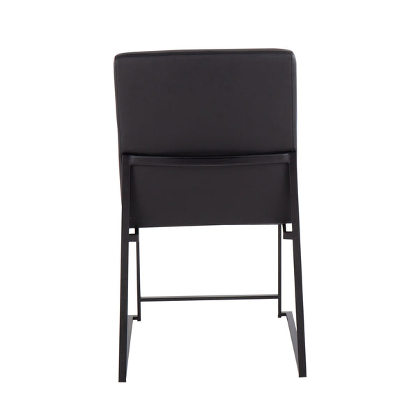 English Elm Mason Swivel Dining Chairs Faux Leather Upholstered with Steel Base Set of 2 Black B202P223548