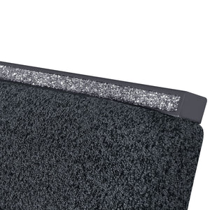 English Elm ARIYA Dark Gray 5PC Dining Set with High Gloss Pedestal Table, Glass Center & Glitter-Trim Chairs B201S00388