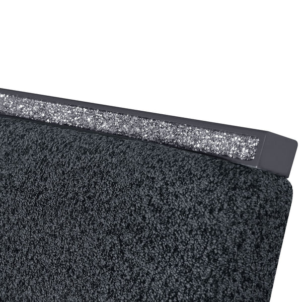 English Elm ARIYA Dark Gray 5PC Dining Set with High Gloss Pedestal Table, Glass Center & Glitter-Trim Chairs B201S00388