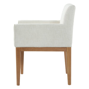 English Elm Modern Upholstered Arm Dining Chair Set Rubberwood Legs Foam Padded High Back Beige,Natural N768P396376N