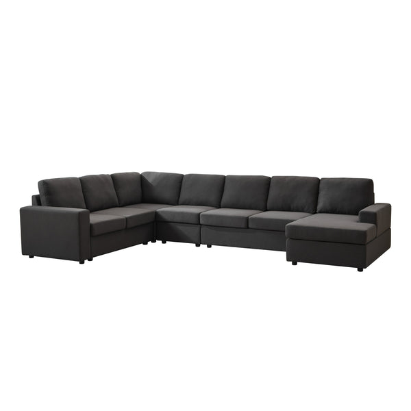 English Elm Large Modular L Shaped Sectional Sofa with Plush Cushions for Contemporary Living Rooms B2730S00053