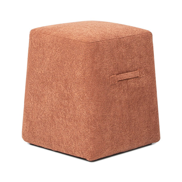 English Elm Jennifer Taylor Home - Oliver 16" Tapered Square Upholstered Ottoman - Compact Fleece Pouf, Modern Footrest & Seat (16") Orange B2719P269259