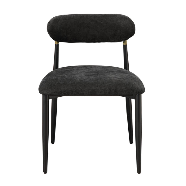 English Elm Jaramillo Upholstered Contemporary Side Chair Set of 2 with Metal Frame, Comfortable Foam Seating Black 31 L x 24 W x 24 H B2726P287293