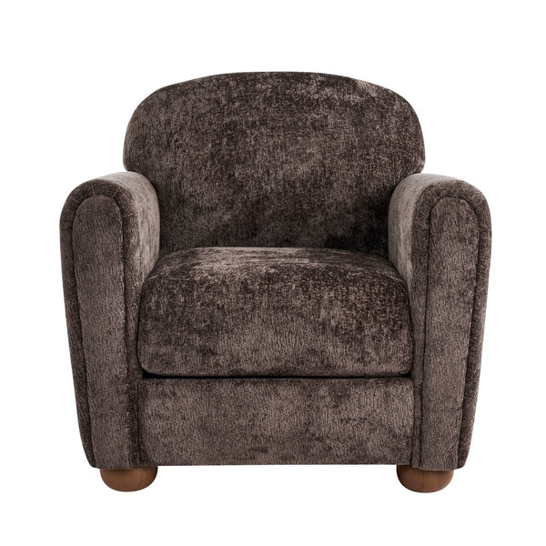 English Elm Rapallo Upholstered Accent Chair Plush Seat Modern Frame for Living Room or Entryway Dark Brown N776P381488D