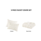 Intelligent Design Larissa Modern/Contemporary Animal Chenille Duvet Cover Set ID12-2422 Off-White