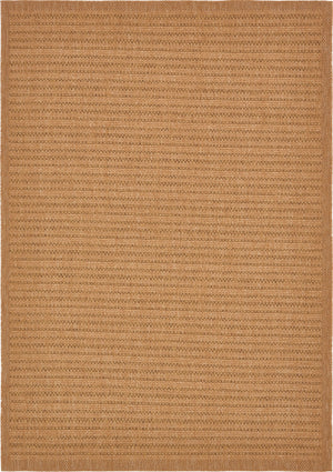 Unique Loom Outdoor Border Checkered Machine Made Border Rug Light Brown, Light Brown 8' 0" x 11' 4"