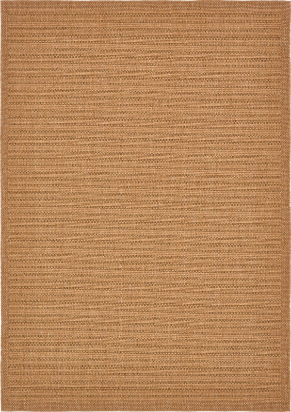 Unique Loom Outdoor Border Checkered Machine Made Border Rug Light Brown, Light Brown 8' 0" x 11' 4"