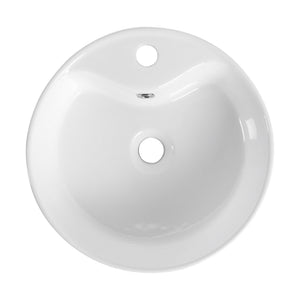 English Elm Ceramic Above-Counter Bathroom Sink Basin - Elegant Glossy White Design For Modern Spaces W999P363287