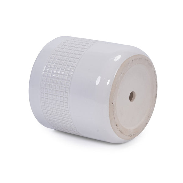 English Elm Set Of 3 Grid Ceramic Flowerpots - Modern Handcrafted Planters For Patio, Garden, And Home Decor W3273P322255-GIGA