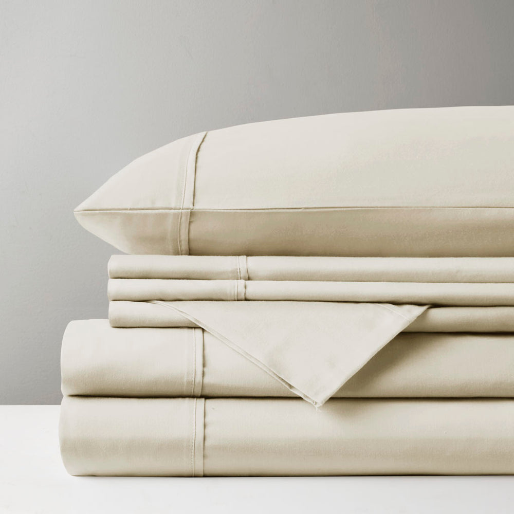 JLA Home Madison Park - Cotton 56% Cotton/44% Polyester Sateen Sheet Set — OEKO‑TEX, Peachy Soft, Durable Deep‑Pocket Luxury MPH20-0009