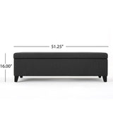 Hearth and Haven Xenon Fabric Upholstered Storage Bench with Birch Wood Legs, Dark Grey 73766.00FDGRY