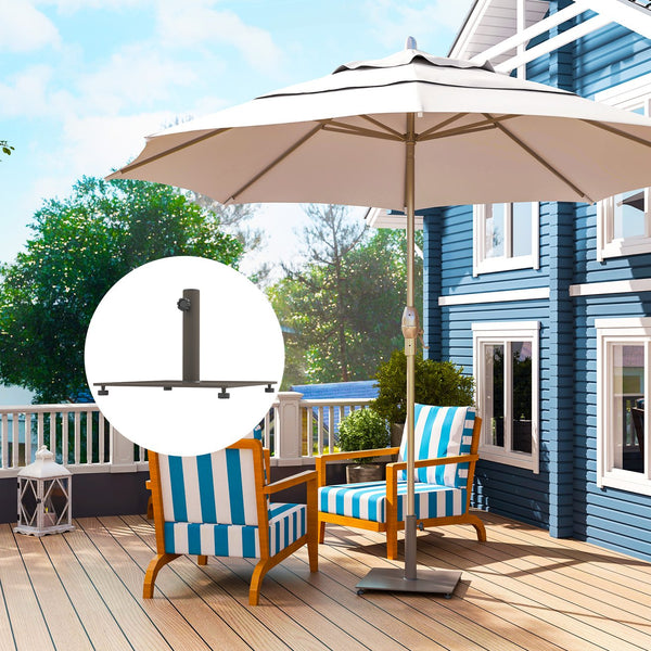 English Elm Outsunny Heavy Duty Steel Patio Umbrella Base 29 Lbs Powder Coated Outdoor Stand W2225P485558