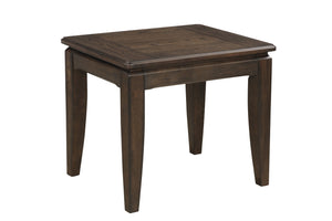English Elm End Table Mahogany Coffee Finish Solid Wood & MDF Elm Veneer Tapered Legs Compact Elegant Side Table B2699P373659