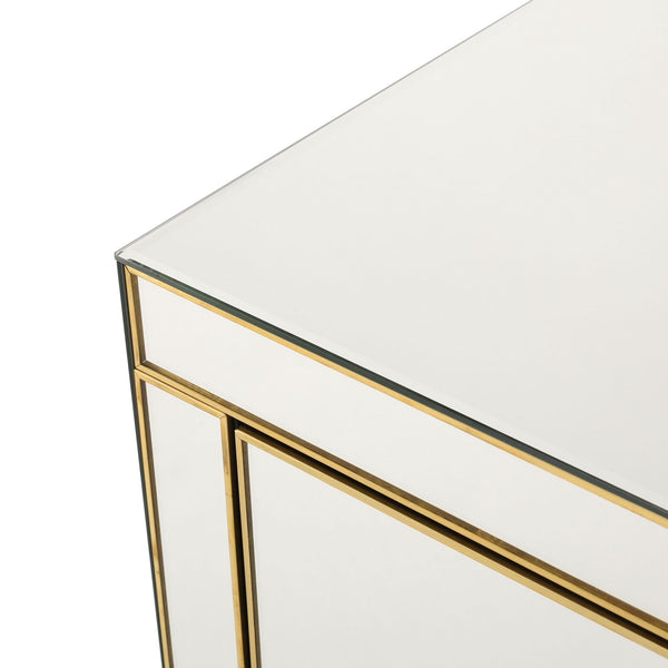 English Elm Christopher Knight Home® - Elegant Mirrored Nightstand Gold-Edged 3-Drawer Accent Table with Ample Storage & Reflective Glam (26") 57778.00