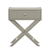 Homelegance By Top-Line Spencer X-Base Wood Accent Campaign Table Grey Wood