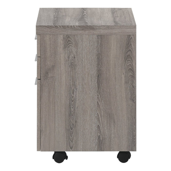 English Elm File Cabinet Mobile Rolling Storage with Smooth Glaze, Locking Casters & Legal Letter Drawers—Contemporary Appeal taupe 26 L x 21 W x 9 H B2710P219596