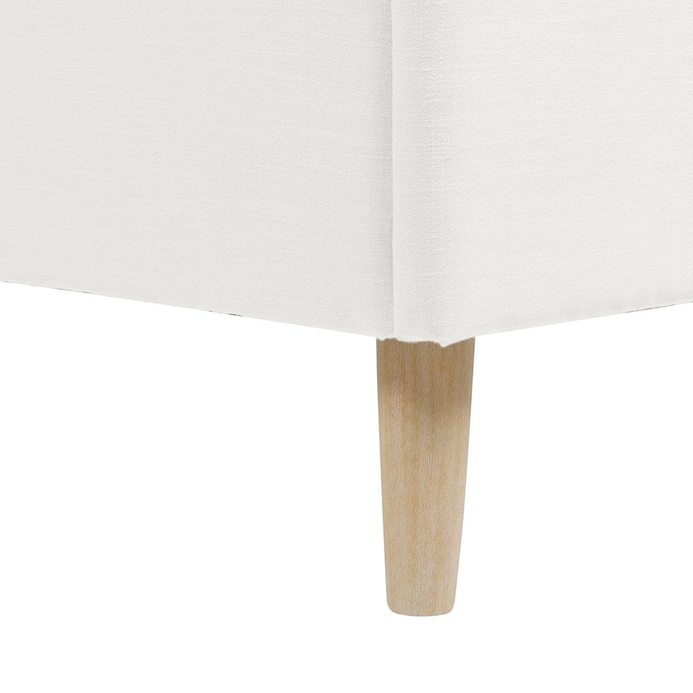 English Elm Jennifer Taylor Home - Stockholm Elegant Wavy Headboard Queen Platform Bed - Antique White Upholstered Comfort & Style B2719P238203