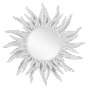 Agave Round White Mirror