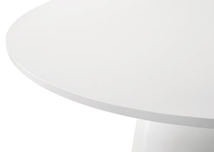 English Elm Jacopo Round Pedestal Dining Set Three Piece White Table with Gray Barrel Chairs B2749S00290