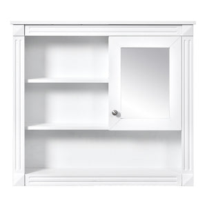 English Elm 32'' Bathroom Wall Cabinet Mirror — 32-inch Wall-Mounted Medicine Cabinet with Adjustable Shelves for Streamlined Bathroom Storage and Stylish Organization White N710P254922K