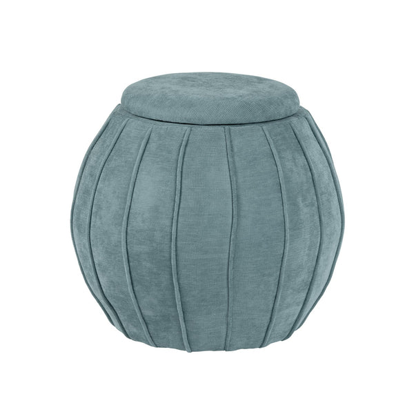 Crestview Collection Modern Chenille Ottoman With Hidden Storage - Stylish & Functional Accent For Your Living Room Space Blue Solid Wood Evfzr4340blu