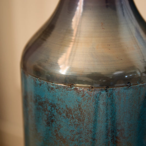 English Elm Floor Metal Vase Set - Modern 3-Piece Droplet Design For Stylish Home Decor, White & Gold Accents W2796P290478