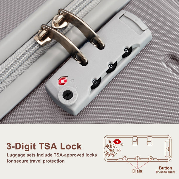 English Elm Premium Abs Hardshell 3 Piece Suitcase Set with Tsa Locks and Spinner Wheels Light Brown N726P296022U