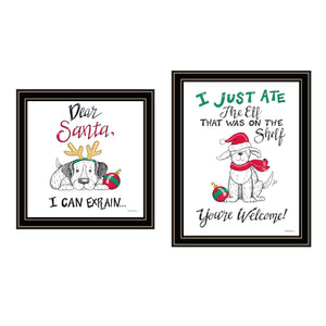 English Elm Trendy Holiday Framed Wall Art Set of 2 Humorous Prints for Bedroom Living Room B067P256618