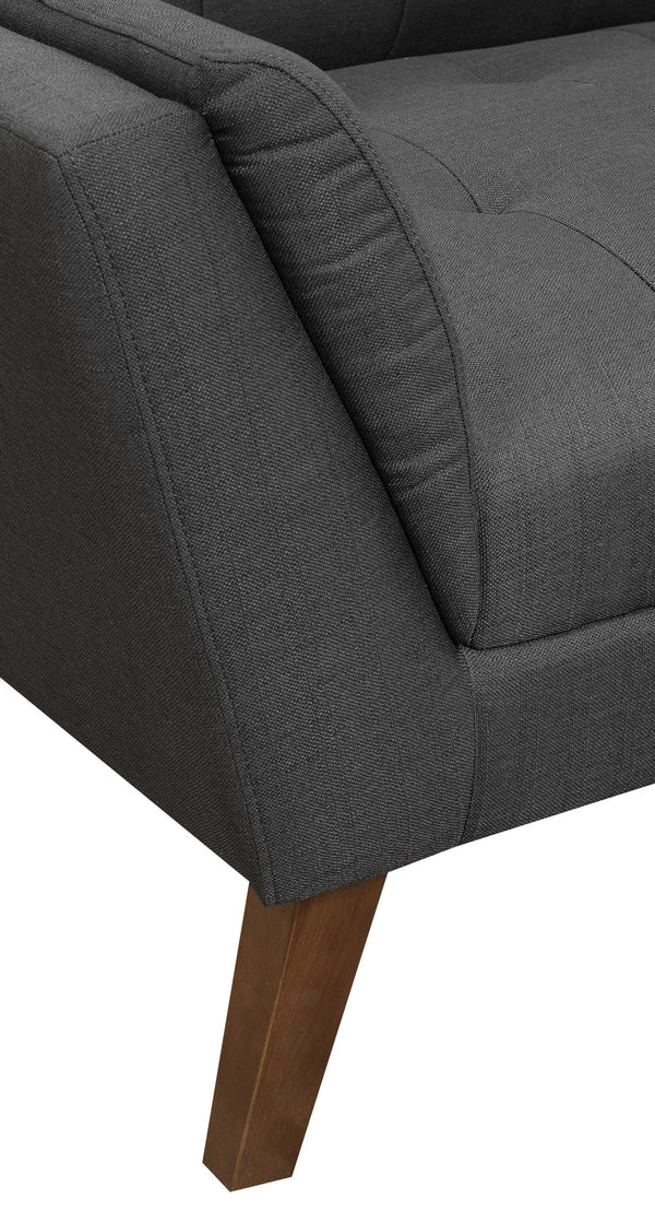 English Elm Wallace & Bay - Gray Loveseat — Mid-Century Modern Charcoal Pebble Fabric Sofa, Easy-Care, Compact 65.3"W Stylish B361P384451