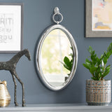 Christopher Knight Home® - Noble House - Grover Modern Handcrafted Oval Aluminum Wall Mirror, Silver