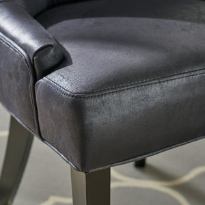 English Elm Christopher Knight Home® - Cheney Dining Chairs Set Of 2 - Elegant Microfiber With Diamond-Tufted Backrest For Comfort 54181.00MFBLK