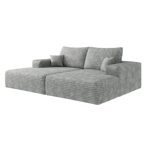 English Elm 74.8" Modern Sofa Bed - No Assembly, Plush Corduroy, Dual Sleeper & Lounger For Cozy Spaces W2824S00046