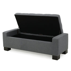 English Elm Guernsey Storage Ottoman Bench with Hinged Lid for Living Room or Bedroom N767P382228C