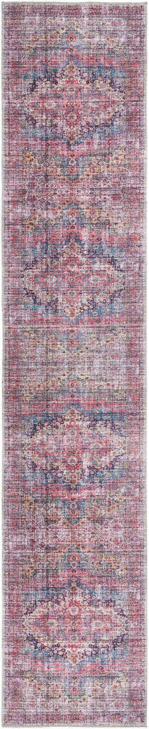 Unique Loom Mangata Mary Machine Made Border Rug Multi, Beige/Ivory/Gray/Light Blue/Light Brown/Red/Navy Blue/Peach 2' 7" x 13' 1"