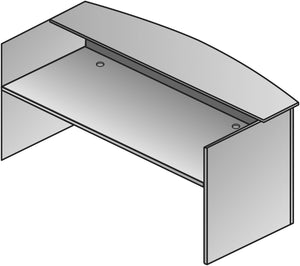 OSP Home Furnishings Napa Reception Desk Shell with Raised Transaction Counter for Modern Office Lobbies NAP-122-URB