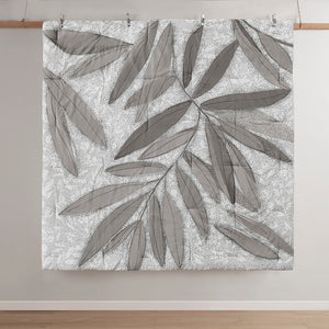 JLA Home Urban Habitat - Botanical BCI Cotton Comforter Set with Large Gray Print, Hypoallergenic Fill, OEKO‑TEX Certified (Queen) UH10-2527