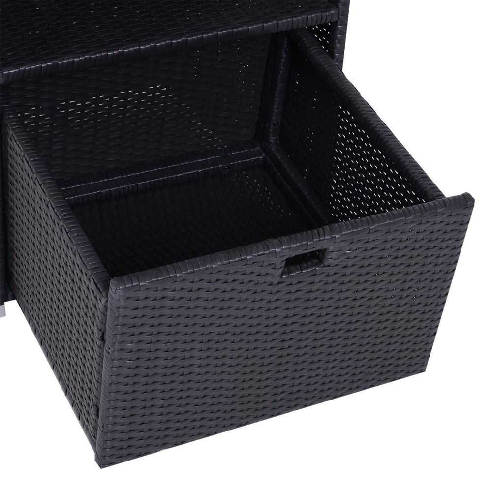 English Elm Outsunny Elegant Waterproof Towel Rack - Stylish Rattan Wicker Organizer For Pool, Spa & Bath Use W2225P200592-GIGA