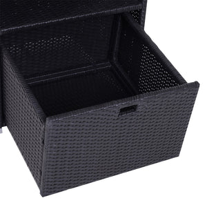 English Elm Outsunny Elegant Waterproof Towel Rack - Stylish Rattan Wicker Organizer For Pool, Spa & Bath Use W2225P200592-GIGA