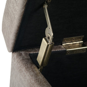 English Elm Avalon Storage Ottoman Bench - Stylish Distressed Grey Taupe, Hidden Storage & Comfortable Seating B136P158643