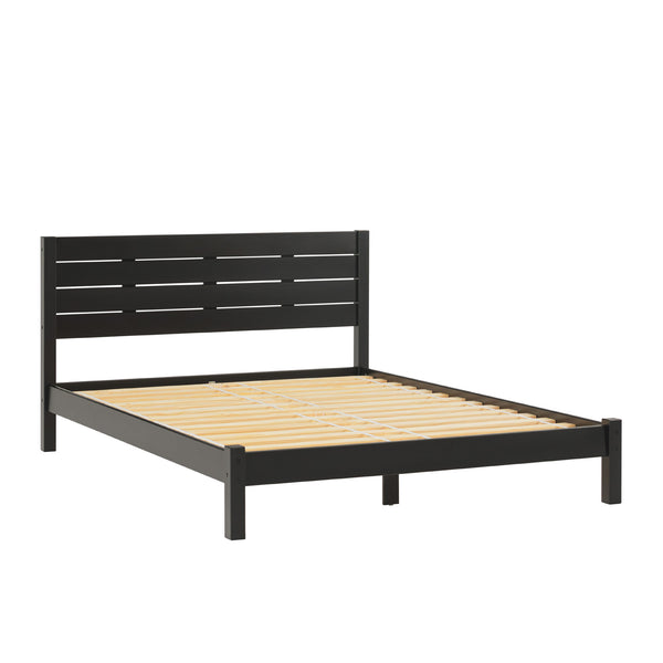 Isla Minimalist Queen Bed Frame - Sustainably Crafted Solid Pine Wood with Simple Boho Headboard