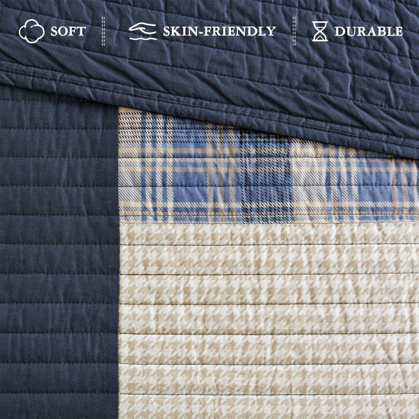 English Elm 5-piece Cotton Daybed Cover Set with Printed Coverlet Three Shams and Tailored Bedskirt B035P463259