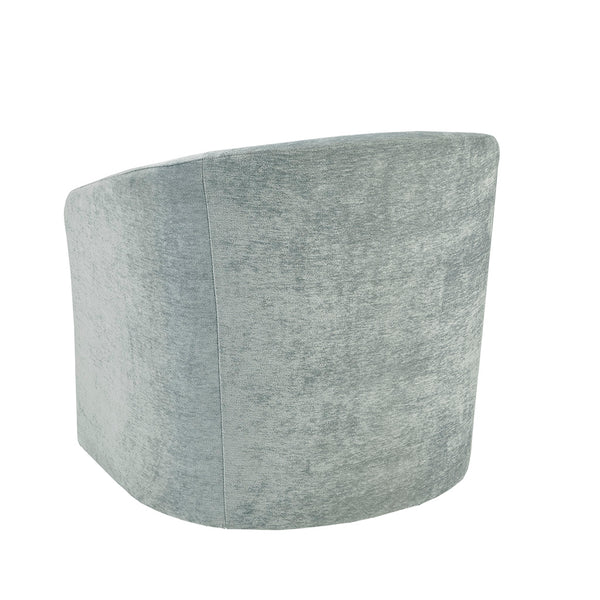 JLA Home Martha Stewart - Swivel Perry Street Velvet Tub Chair in Soft Grey — Low-Back Modern 360° Rotation, Luxe Foam Comfort MT103-0049