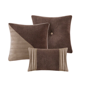 English Elm 7 Piece Micro Corduroy Comforter Set - Cozy Lodge-Inspired Design For California King Beds, Brown B035P266666