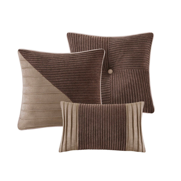 English Elm 7 Piece Micro Corduroy Comforter Set - Cozy Lodge-Inspired Design For California King Beds, Brown B035P266666