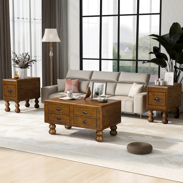 English Elm Solid Wood End Table - Vintage-Style Narrow Nightstand With Drawer For Small Spaces, Easy Assembly! W1202P176736-GIGA