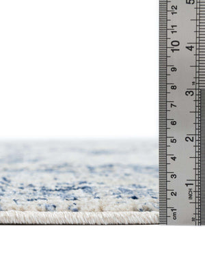 Unique Loom La Jolla Botanica Machine Made Floral Rug Ivory Blue, Beige/Blue/Light Blue/Ivory 7' 10" x 7' 10"